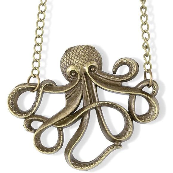 Octopus Charm Necklace - For Sea Creature Fans - Picture 1 of 2